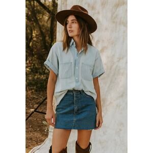 Vintage Ralph Lauren Hong Kong Washed Chambray Light Jean Popover Shirt Cotton 8
